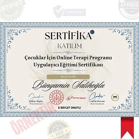 Çocuklar İçin Online Terapi Programı Uygulayıcı Eğitimi Sertifika / 520 Saat