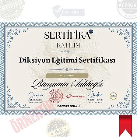 Diksiyon Eğitimi Sertifika / 120 Saat