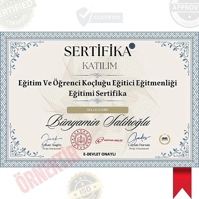 Eğitim Ve Öğrenci Koçluğu Eğitici Eğitmenliği Eğitimi Sertifika / 200 Saat Eğitim Ve Öğrenci Koçluğu Eğitici Eğitmenliği Eğitimi Sertifika / 200 Saat