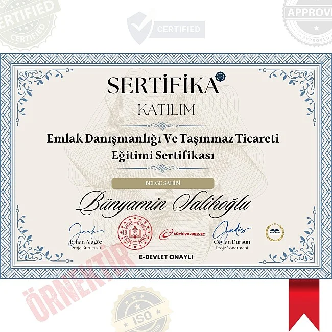 Emlak Danışmanlığı Ve Taşınmaz Ticareti Eğitimi Sertifika / 120 Saat