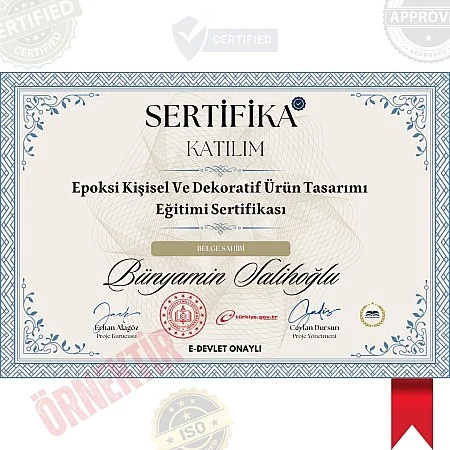 Epoksi Kişisel Ve Dekoratif Ürün Tasarımı Eğitimi Sertifika / 384 Saat