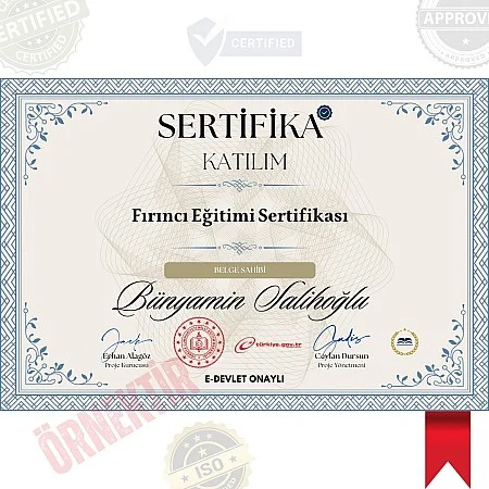 Fırıncı Eğitimi Sertifika / 2224 Saat