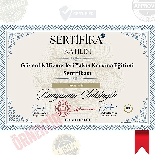 Güvenlik Hizmetleri Yakın Koruma Eğitimi Sertifika / 320 Saat