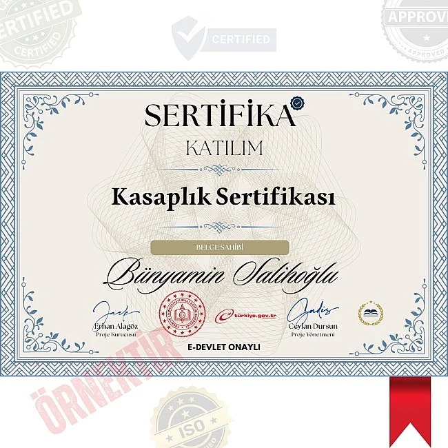 Kasaplık Sertifika / 1100 Saat Kasaplık Sertifika / 1100 Saat