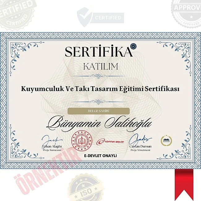 Kuyumculuk Ve Takı Tasarım Eğitimi Sertifika / 120 Saat Kuyumculuk Ve Takı Tasarım Eğitimi Sertifika / 120 Saat