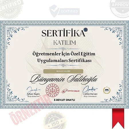 Öğretmenler İçin Özel Eğitim Uygulamaları Sertifika / 80 Saat