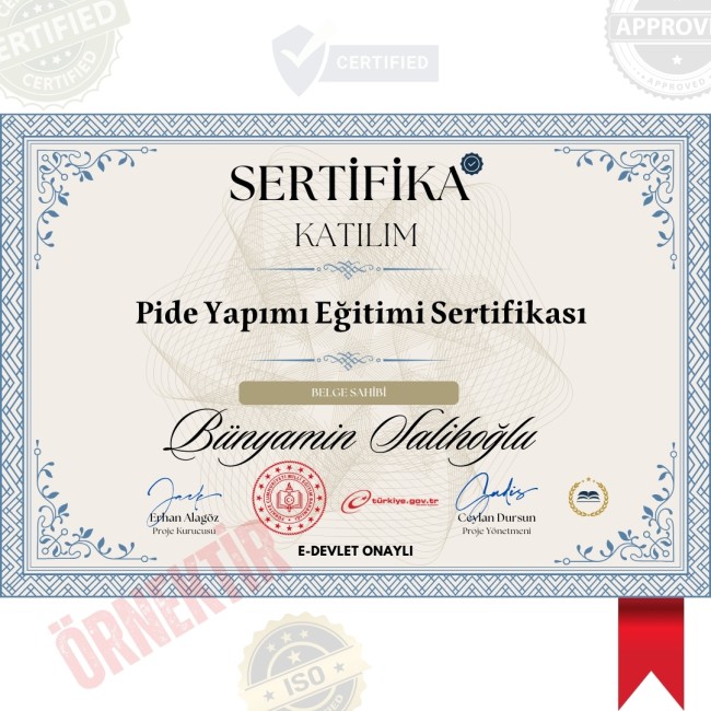 Pide Yapımı Eğitimi Sertifika / 116 Saat Pide Yapımı Eğitimi Sertifika / 116 Saat