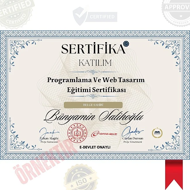 Programlama Ve Web Tasarım Eğitimi Sertifika / 108 Saat Programlama Ve Web Tasarım Eğitimi Sertifika / 108 Saat