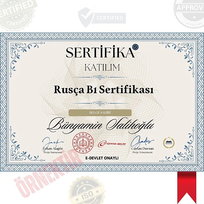 Rusça B1 Sertifika / 220 Saat Rusça B1 Sertifika / 220 Saat