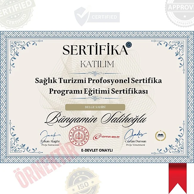 Sağlık Turizmi Profosyonel Sertifika Programı Eğitimi Sertifika / 200 Saat Sağlık Turizmi Profosyonel Sertifika Programı Eğitimi Sertifika / 200 Saat