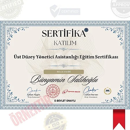 Üst Düzey Yönetici Asistanlığı Eğitim Sertifika / 120 Saat