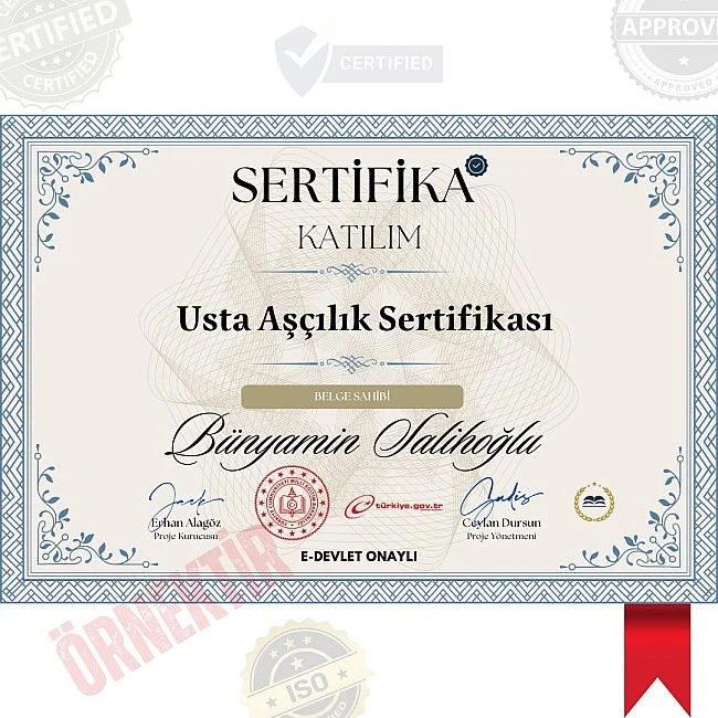 Usta Aşçılık Sertifika / 826 Saat Usta Aşçılık Sertifika / 826 Saat
