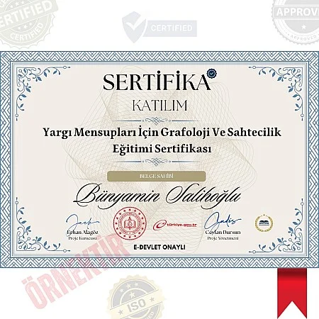 Yargı Mensupları İçin Grafoloji Ve Sahtecilik Eğitimi Sertifika / 120 Saat