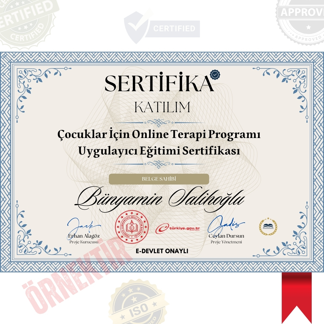 Çocuklar İçin Online Terapi Programı Uygulayıcı Eğitimi Sertifika / 520 Saat Çocuklar İçin Online Terapi Programı Uygulayıcı Eğitimi Sertifika / 520 Saat