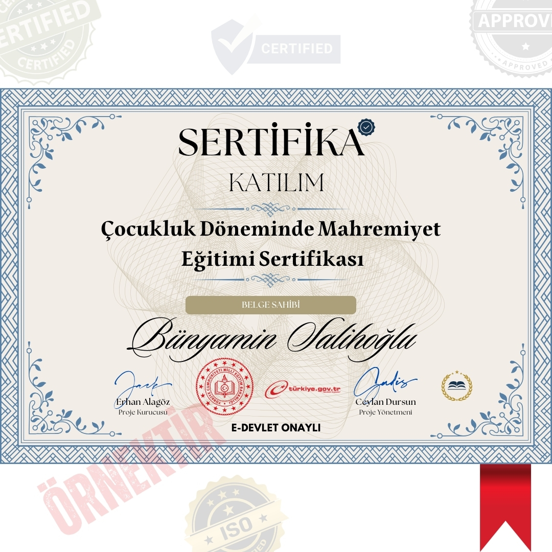 Çocukluk Döneminde Mahremiyet Eğitimi Sertifika / 120 Saat Çocukluk Döneminde Mahremiyet Eğitimi Sertifika / 120 Saat