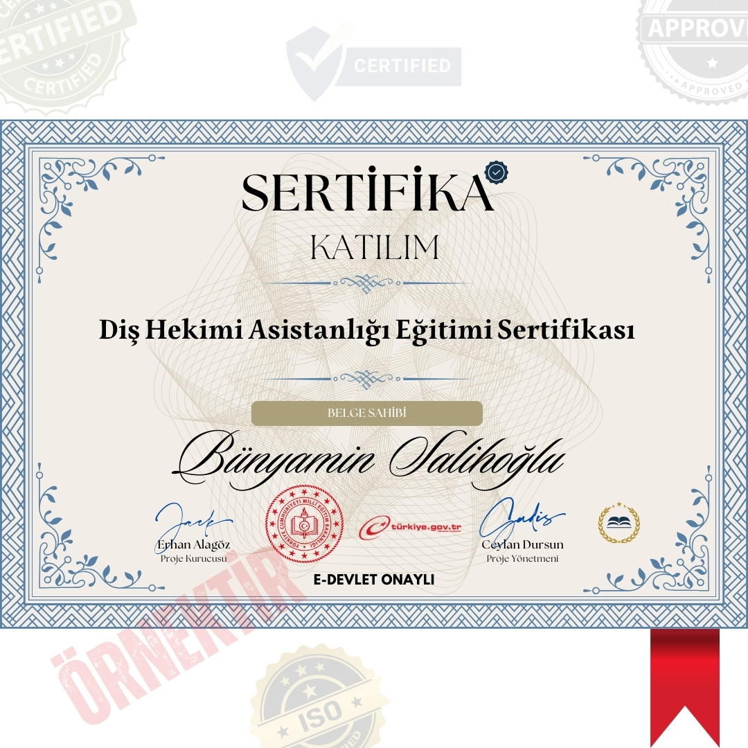 Diş Hekimi Asistanlığı Eğitimi Sertifika / 560 Saat