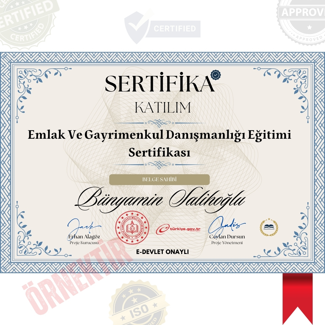 Emlak Ve Gayrimenkul Danışmanlığı Eğitimi Sertifika / 120 Saat Emlak Ve Gayrimenkul Danışmanlığı Eğitimi Sertifika / 120 Saat