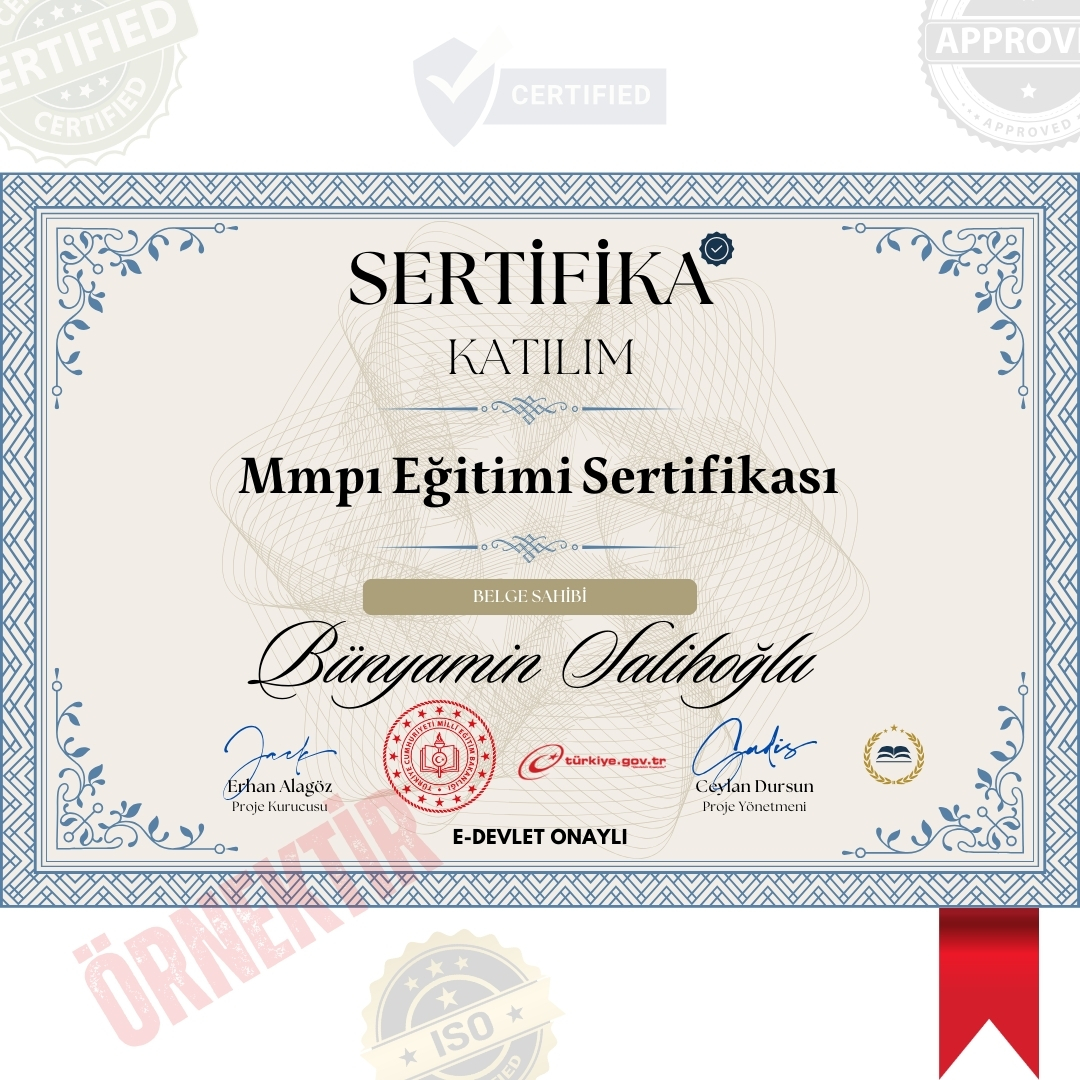 Mmpı Eğitimi Sertifika / 120 Saat Mmpı Eğitimi Sertifika / 120 Saat