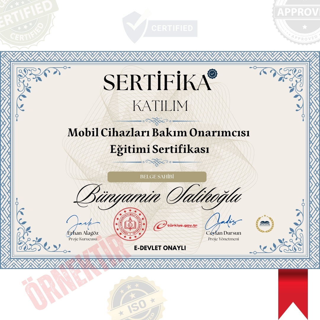 Mobil Cihazları Bakım Onarımcısı Eğitimi Sertifika / 945 Saat Mobil Cihazları Bakım Onarımcısı Eğitimi Sertifika / 945 Saat