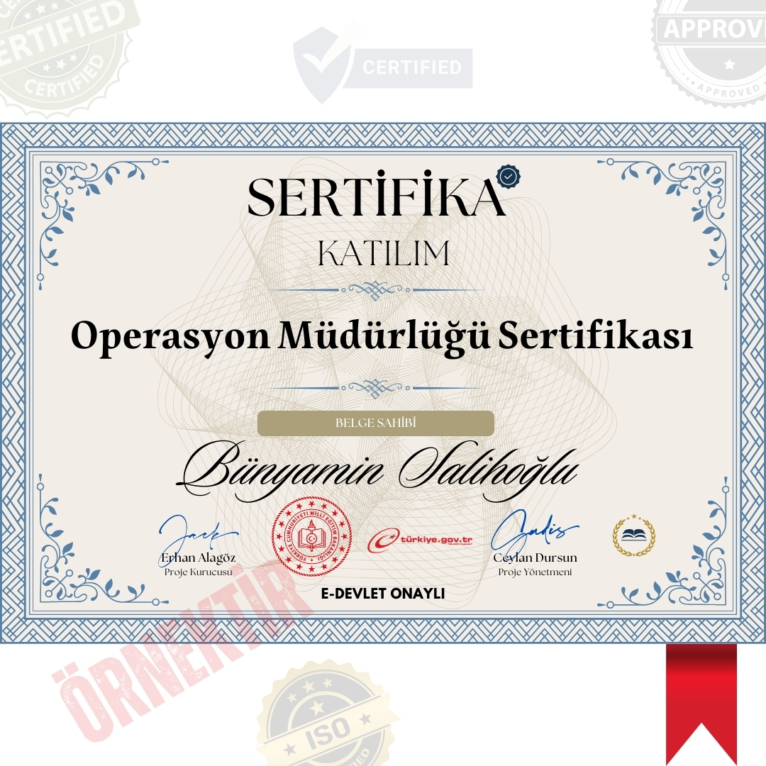Operasyon Müdürlüğü Sertifika / 160 Saat Operasyon Müdürlüğü Sertifika / 160 Saat