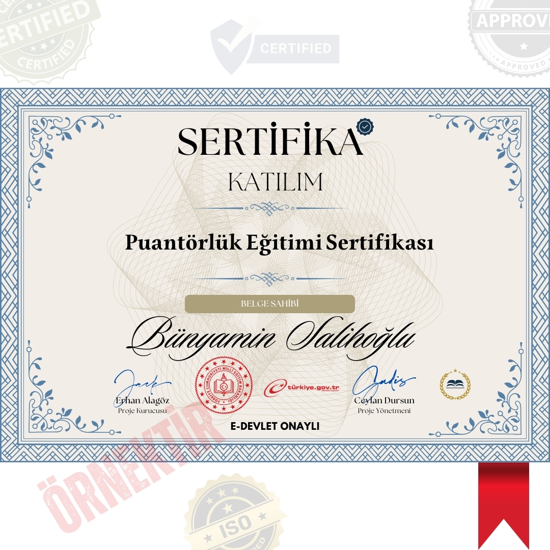 Puantörlük Eğitimi Sertifika / 120 Saat