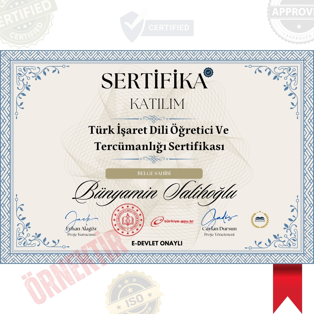 Türk İşaret Dili Öğretici Ve Tercümanlığı Sertifika / 200 Saat