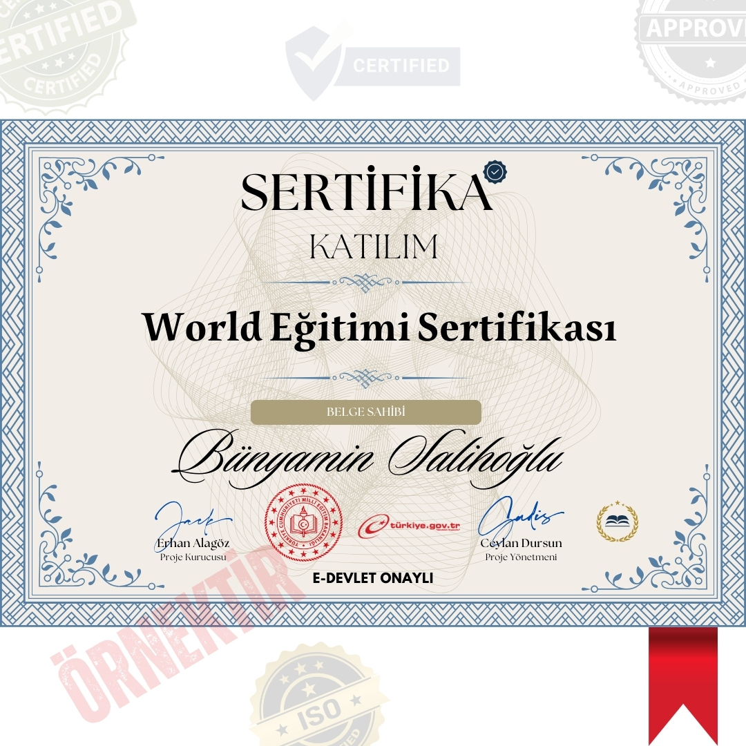 World Eğitimi Sertifika / 120 Saat World Eğitimi Sertifika / 120 Saat
