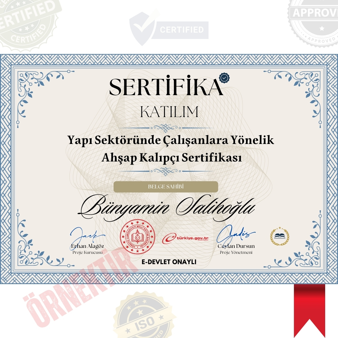 Yapı Sektöründe Çalışanlara Yönelik Ahşap Kalıpçı Sertifika / 40 Saat Yapı Sektöründe Çalışanlara Yönelik Ahşap Kalıpçı Sertifika / 40 Saat