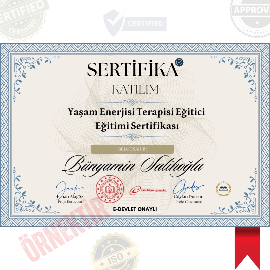 Yaşam Enerjisi Terapisi Eğitici Eğitimi Sertifika / 120 Saat Yaşam Enerjisi Terapisi Eğitici Eğitimi Sertifika / 120 Saat